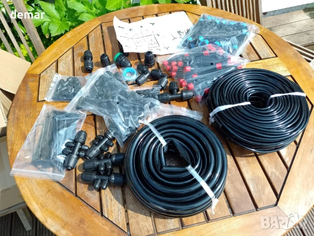 Комплект за капково напояване с тръба 10 метра 1/2 инча, тръба 60 метра 1/4 инча и всичко необходимо, снимка 9 - Напояване - 50948093