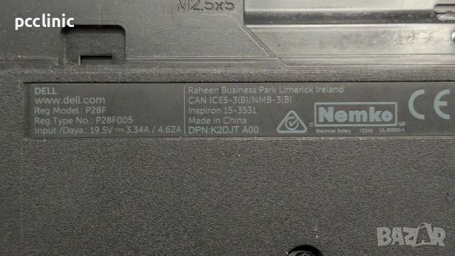 ЗА ЧАСТИ Dell Inspiron 15-3531 Type P28F - Intel Celeron - 15.6", снимка 3 - Части за лаптопи - 52492789