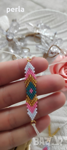 Ръчно изработена гривна и колие , снимка 3 - Бижутерийни комплекти - 44686855