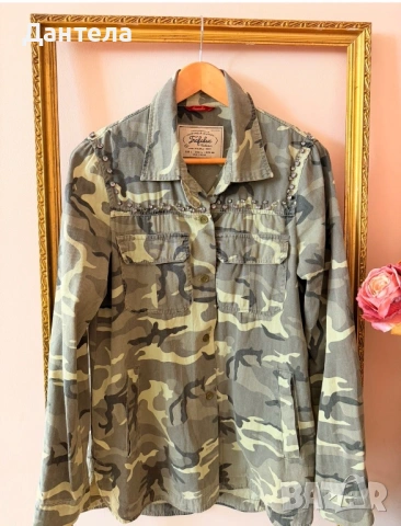 ZARA дамска камуфлажна риза с камъни, снимка 6 - Ризи - 54216727