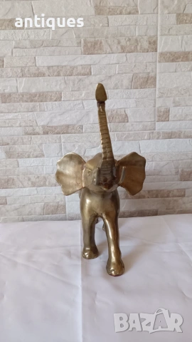 Голяма фигура на слон - месинг - 32см, снимка 7 - Антикварни и старинни предмети - 53029828