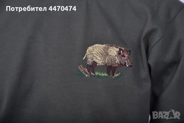 Мъжка ловна тениска с бродерия - 100% памук, снимка 7 - Екипировка - 50253304