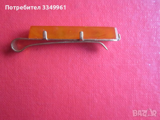 Невероятна  руска позлатена игла за вратовръзка  кехлибар , снимка 7 - Други - 37596966