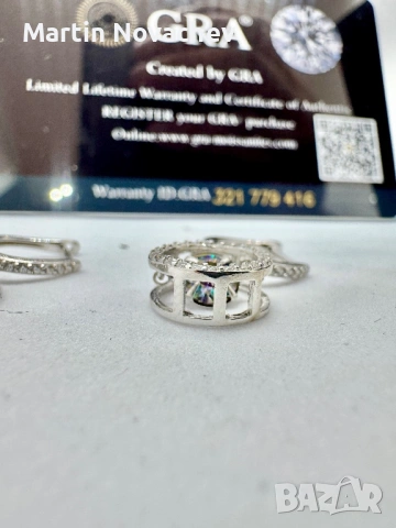 Сребърни обеци с мойсанит (Диамант) 0.5 карата, снимка 7 - Обеци - 54129856
