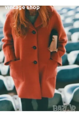 Палто Weekend Max Mara oversize, цвят корал, размер 46 IT, снимка 17 - Палта, манта - 56160135