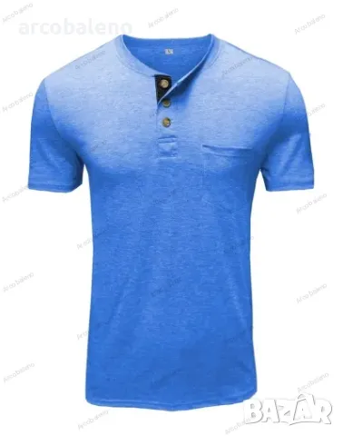 Мъжка тениска с деколте Henley, 6цвята , снимка 5 - Тениски - 50145925