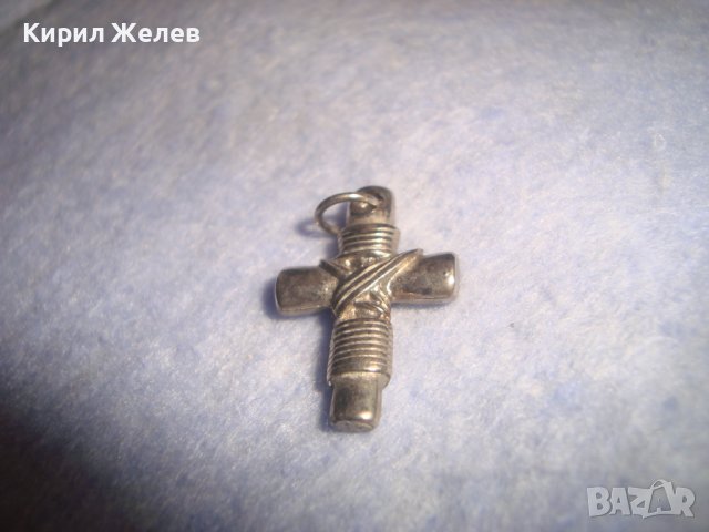 СТОМАНЕНО СРЕБРИСТО АРТ КРЪСТЧЕ ВИНТИДЖ СТИЛ 27347, снимка 3 - Колиета, медальони, синджири - 36827803