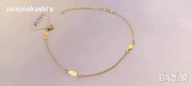Нова-Златна гривна-0,89гр/14кр, снимка 4 - Гривни - 52735921