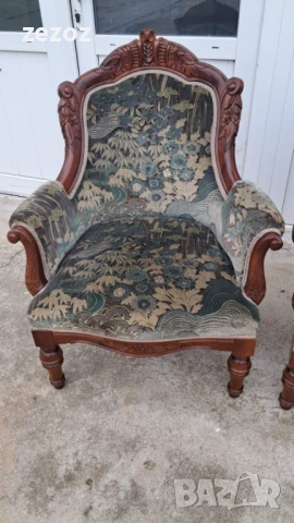 Кресла ретро 2 бр. махагонов масив, снимка 3 - Дивани и мека мебел - 54054027