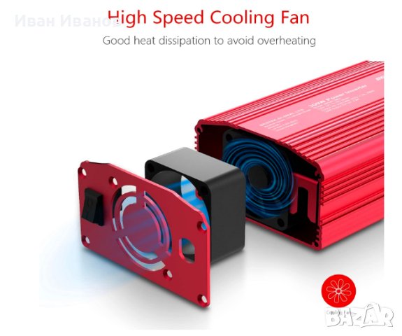 BESTEK 300W мощност инвертор DC 12V към AC 230V автомобилен преобразувател, снимка 6 - Зарядни за кола - 42797534