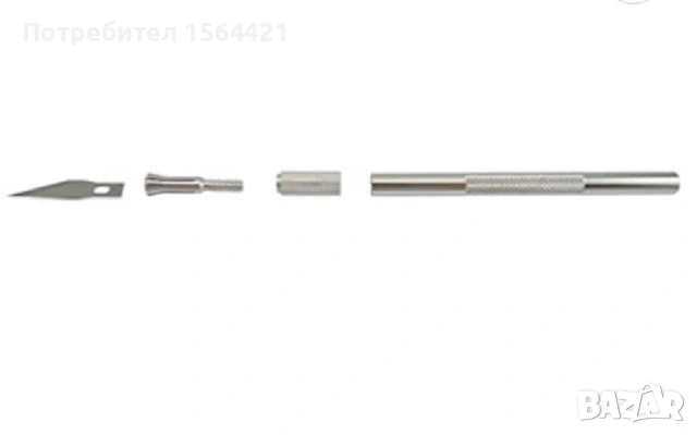 алуминиев скалпел, резец, острие с 20 ножчета, 14,6 см, кожарски, снимка 5 - Други инструменти - 53161855