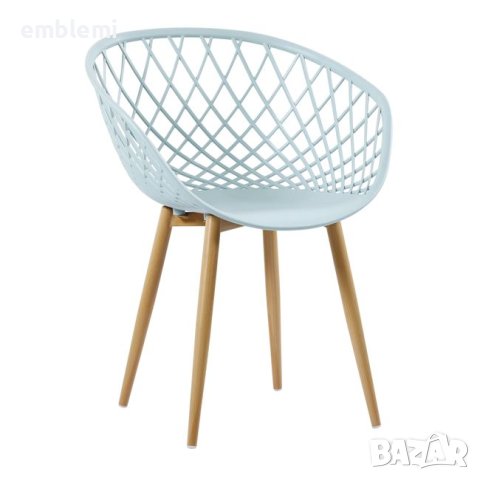 Стол градински трапезен Rex Син с кафеви крака