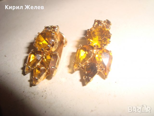АРТ ДЕКО СТАРИННИ ОБЕЦИ с ФАСЕТИРАНИ ГОЛЕМИ ЦИТРИНИ КЛИПС ОБЕЦИ ПОЗЛАТЕНИ 17598, снимка 11 - Антикварни и старинни предмети - 31263238