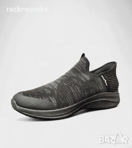 Мъжки обувки без връзки – самостоятелно обуване, подсилена пета, черни W138546 black, снимка 2 - Маратонки - 50036219