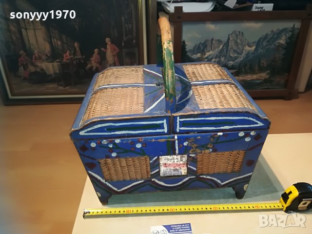 РЕТРО ЧАНТА-ДЪРВО И РАТАН-40Х40Х27СМ, снимка 5 - Колекции - 29141177