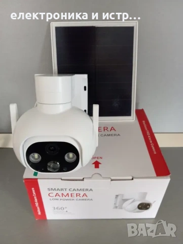 Соларна безжична въртяща се водоустойчива камера WI FI 6MP iCSee , снимка 2 - Камери - 53350038
