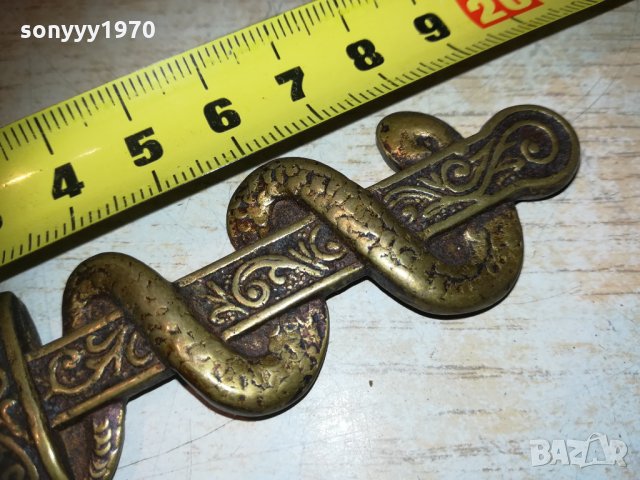 нож 20см-змия-мед/месинг-внос швеицария 2611201948, снимка 8 - Колекции - 30923795