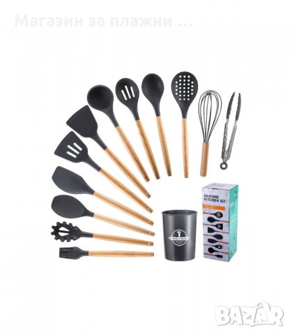КОМПЛЕКТ ОТ 12БР СИЛИКОНОВИ КУХНЕНСКИ ПРИБОРИ С МЕТАЛНА ПОСТАВКА - КОД 2776, снимка 6 - Прибори за хранене, готвене и сервиране - 33918795