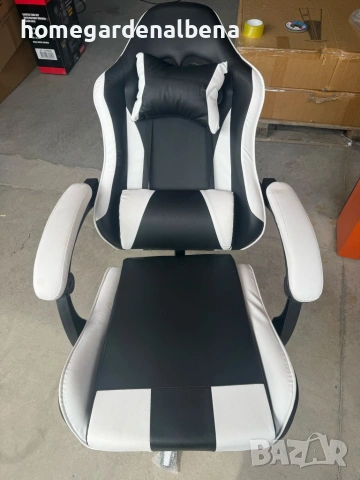 Ергономичен офис и геймърски стол – бял | Регулируем | Комфорт за гръб и врат, снимка 9 - Столове - 54205151