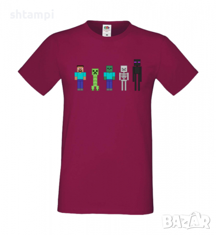 Мъжка тениска майнкрафт Minecraft 7,Minecraft,Игра,Забавление,подарък,Изненада,Рожден Ден., снимка 3 - Тениски - 36496334