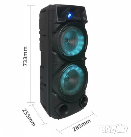 Bluetooth тонколона speaker ZQS-8210 2x8" 4800mAh, снимка 2 - Друга електроника - 52099334