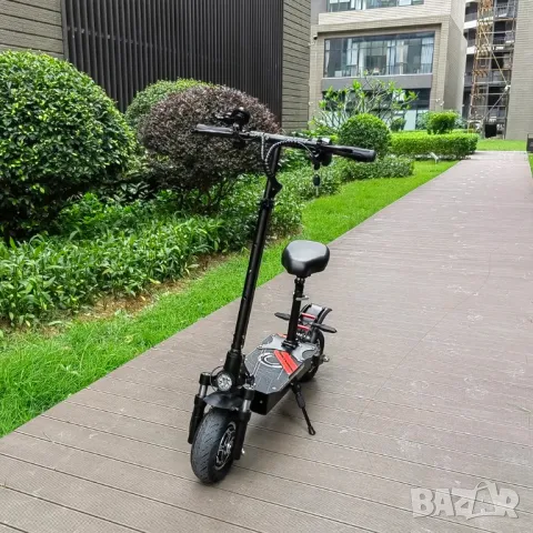 Електрическа тротинетка със седалка ТОП! 3200W Мощна голяма за възрастни, електрически скутер офроуд, снимка 5 - Велосипеди - 50024753