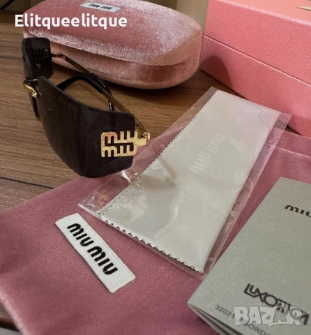 очила с черен обикновен калъф и Ув защита miu miu, снимка 3 - Слънчеви и диоптрични очила - 52349794