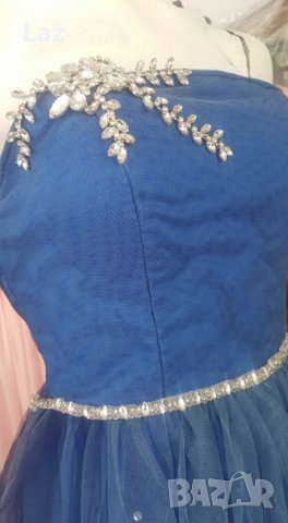 официална рокля в микс от индиго и тъмно синьо с камъни, снимка 5 - Рокли - 29297896