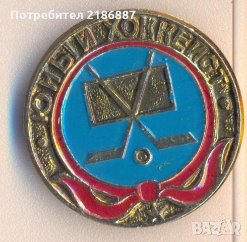 Значка СССР Юный хоккеист, снимка 1 - Колекции - 29610611