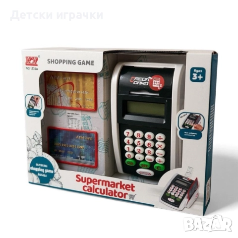 Детски POS терминал с карти, каса с калкулатор 