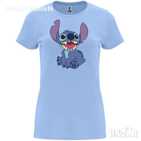 Нова дамска тениска със Стич (Stitch&Lilo) в светлосин цвят