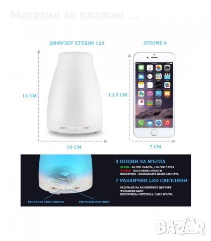 ДИФУЗЕР С ЕТЕРИЧНИ МАСЛА ЗА АРОМАТЕРАПИЯ - код 2023, снимка 9 - Други - 34229679