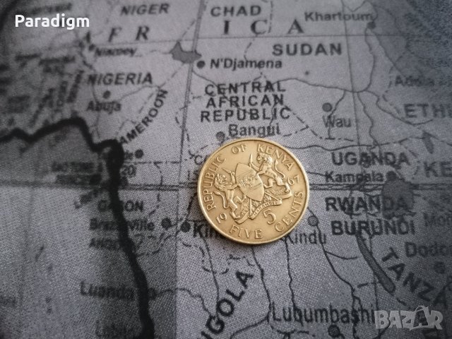 Монета - Кения - 5 цента | 1967г.
