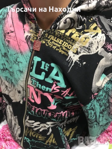 Яке блуза с качулка и цип TLFI True Love False Idols S Small Black, снимка 7 - Суичъри - 50923470