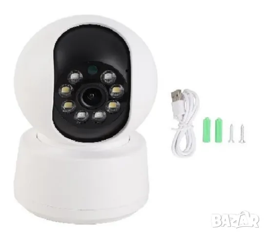 Камера 360° WiFi охранителна, с 2MP, 2-посочно аудио и нощен цвят – Идеалният бебефон за вашия дом