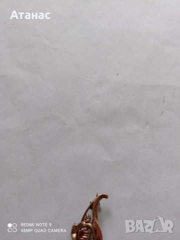 Старинна позлатена брошка, снимка 4 - Колиета, медальони, синджири - 30568910