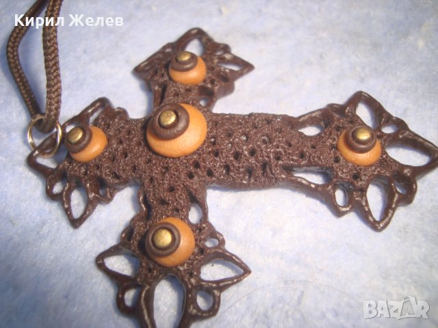 ИНТЕРЕСНО КРАСИВО АЖУРНО КРЪСТЧЕ - АРТ ФЕШЪН КОЛИЕ ПОЛИМЕР с ШНУРЧЕ 27838, снимка 6 - Колиета, медальони, синджири - 36902779