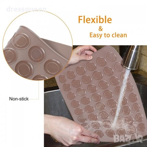 1853 Пош и силиконова подложка за приготвяне на френски макарони, снимка 2 - Аксесоари за кухня - 37380101