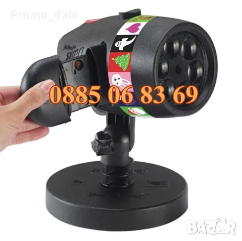 Коледен прожектор с 12 празнични слайдове, прожектор с коледни фигурки, снимка 3 - Декорация за дома - 47960262