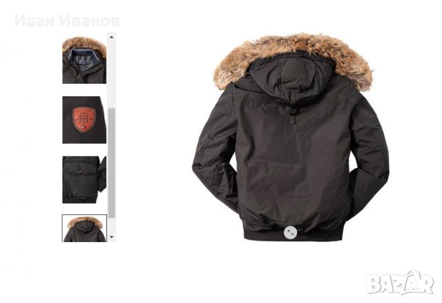 оригинално яке  Tommy Hilfiger Hampton Bomber Jacket с гъши пух   размер ХЛ, снимка 4 - Якета - 37994126