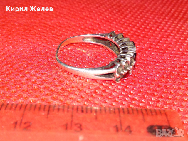 СТАР МАРКОВ СКЪПОЦЕНЕН СРЕБЪРЕН ПРЪСТЕН СРЕБРО 925 с МАРКАЗИТИ и ЦИРКОНИ Някои КАМЪНИ ЛИПСВАТ! 41813, снимка 13 - Пръстени - 44612632