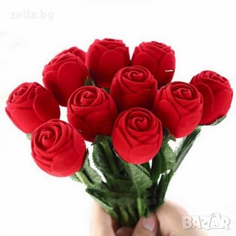 Кутия за годежен пръстен обеци с форма на рози кадифе цена, снимка 11 - Стайни растения - 35256535