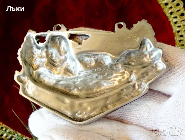 Плакет от калай Romantik und Technik,елени,гора. , снимка 4 - Антикварни и старинни предмети - 48546609