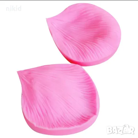 2 бр Огромни релефни листа листо Роза силиконов молд вейнър вайнър украса декор фондан шоколад торта, снимка 2 - Форми - 23414354