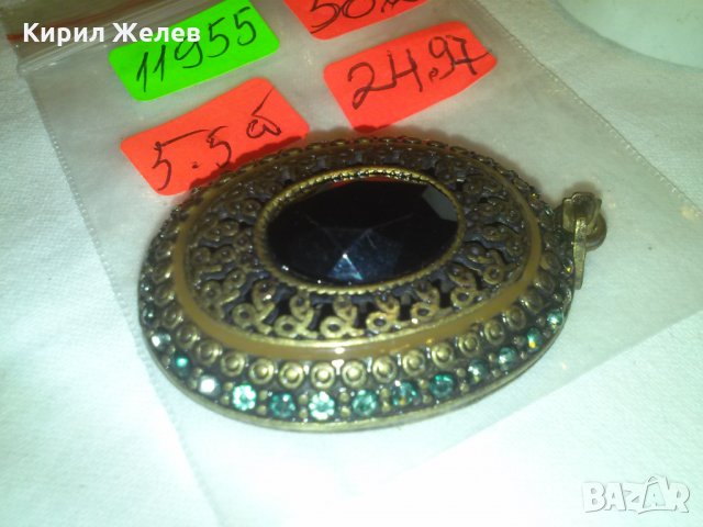 МАСИВНА БРОНЗОВА с ФАСЕТИРАН ГРАНАТ АРТ-ДЕКО БРОШКА 11955, снимка 7 - Антикварни и старинни предмети - 29564150