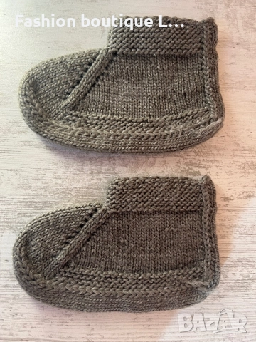 Плетени вълнени дамски терлици 37/38 номер ❤️, снимка 3 - Пантофи - 52423020