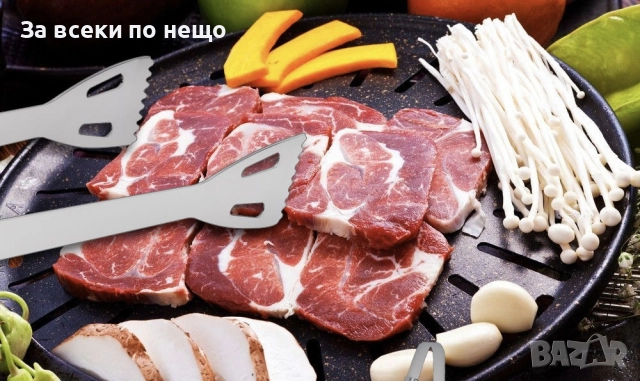 Комплект за барбекю с черна чанта, неръждаема стомана, Сребрист – 5 части, снимка 7 - Барбекюта - 51230780