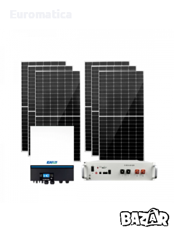 Автономна соларна система 8000W + 10.24 kwh литиева батерия - BMS