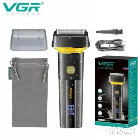 Безжична електрическа самобръсначка VGR V-355 с LED д-исплей, IPX6 водоустойчивост и бързо зареждане