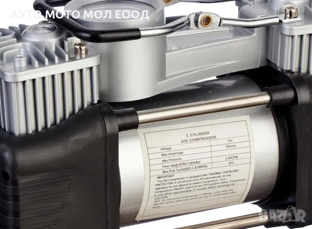 Двуцилиндров компресор за гуми с маркуч за въздух и инструменти., снимка 6 - Аксесоари и консумативи - 49914895